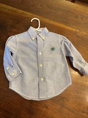 Chaps Light Blue Button-Down Kids Shirt with Crest - Unbranded